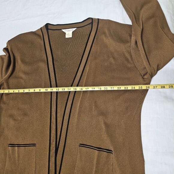 Exclusively Misook Women Open Knit Tailored Jacket Size 2X Brown - Picture 11 of 12